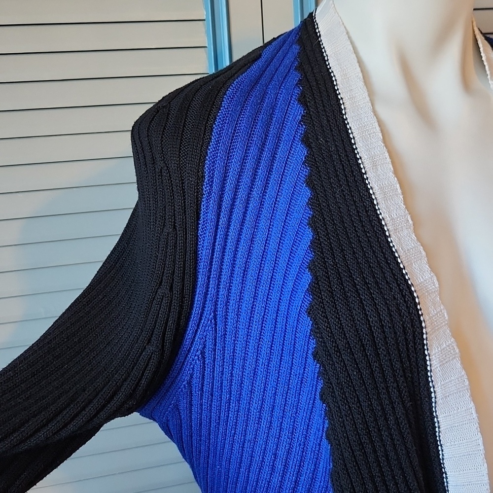 Ana Couture Open Front Colorblock Cardigan - Picture 5 of 14
